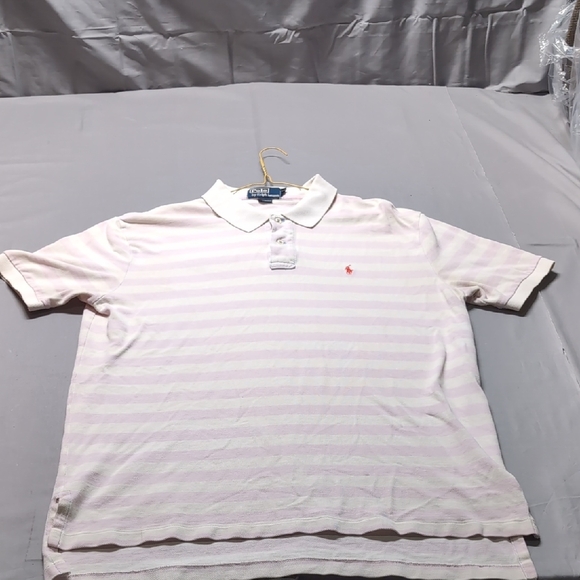 Polo Ralph Lauren Mens White and Pink Classic Polo Shirt Striped Size XL - Picture 1 of 6
